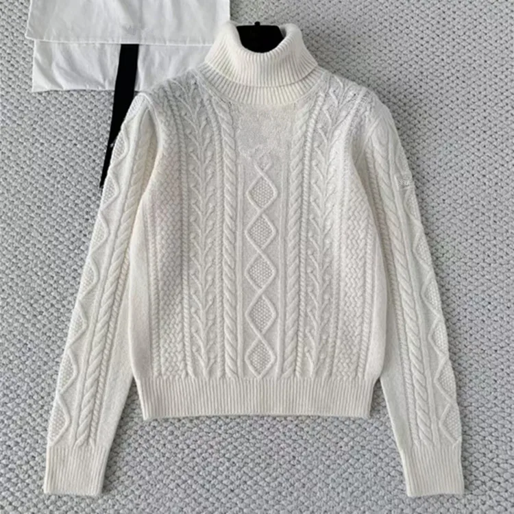 

Customized New Winter 2025 styles of European and American women's clothing Long-sleeved high-neck cashmere knitted sweater
