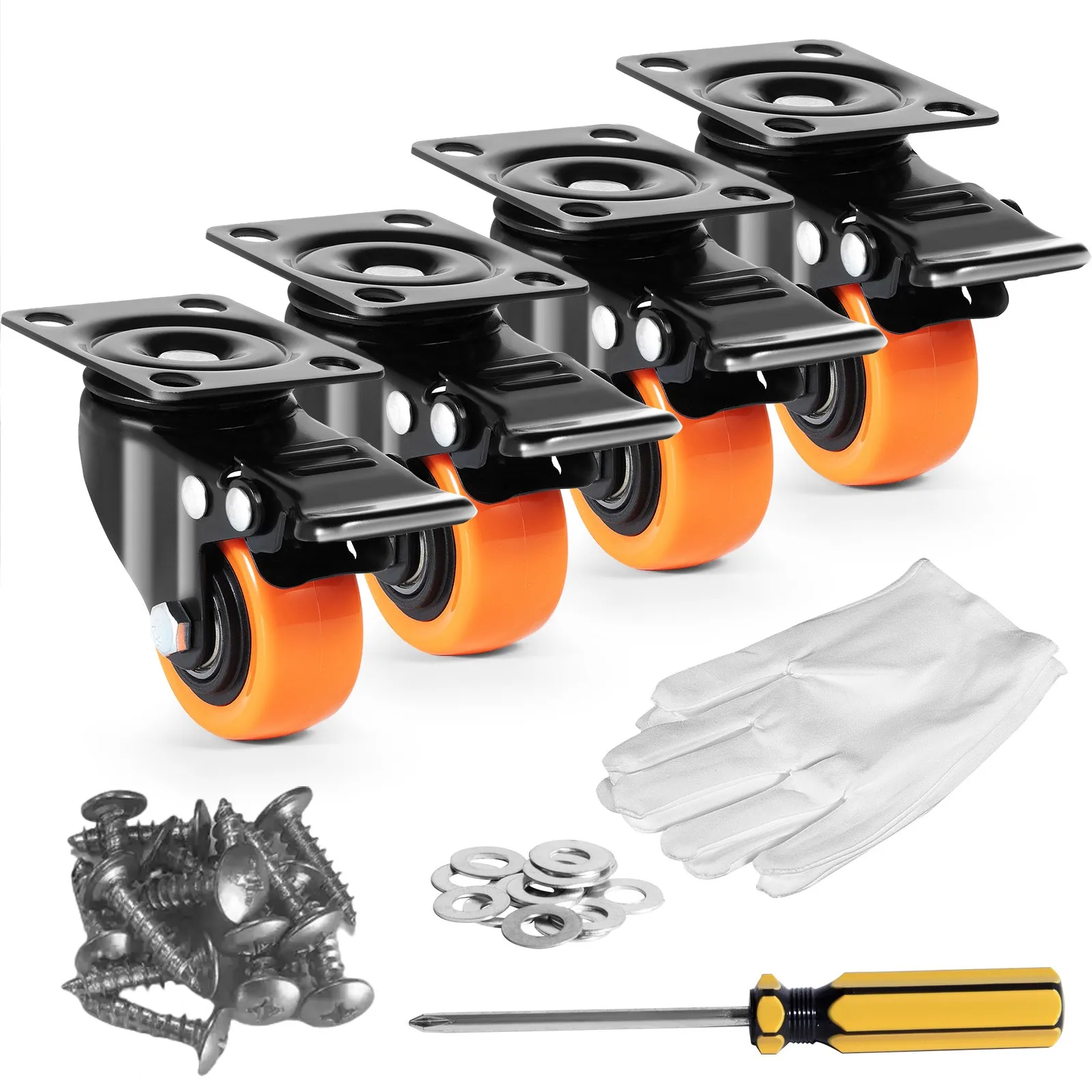 Caster Wheels Swivel Plate Casters 4 Pack 2