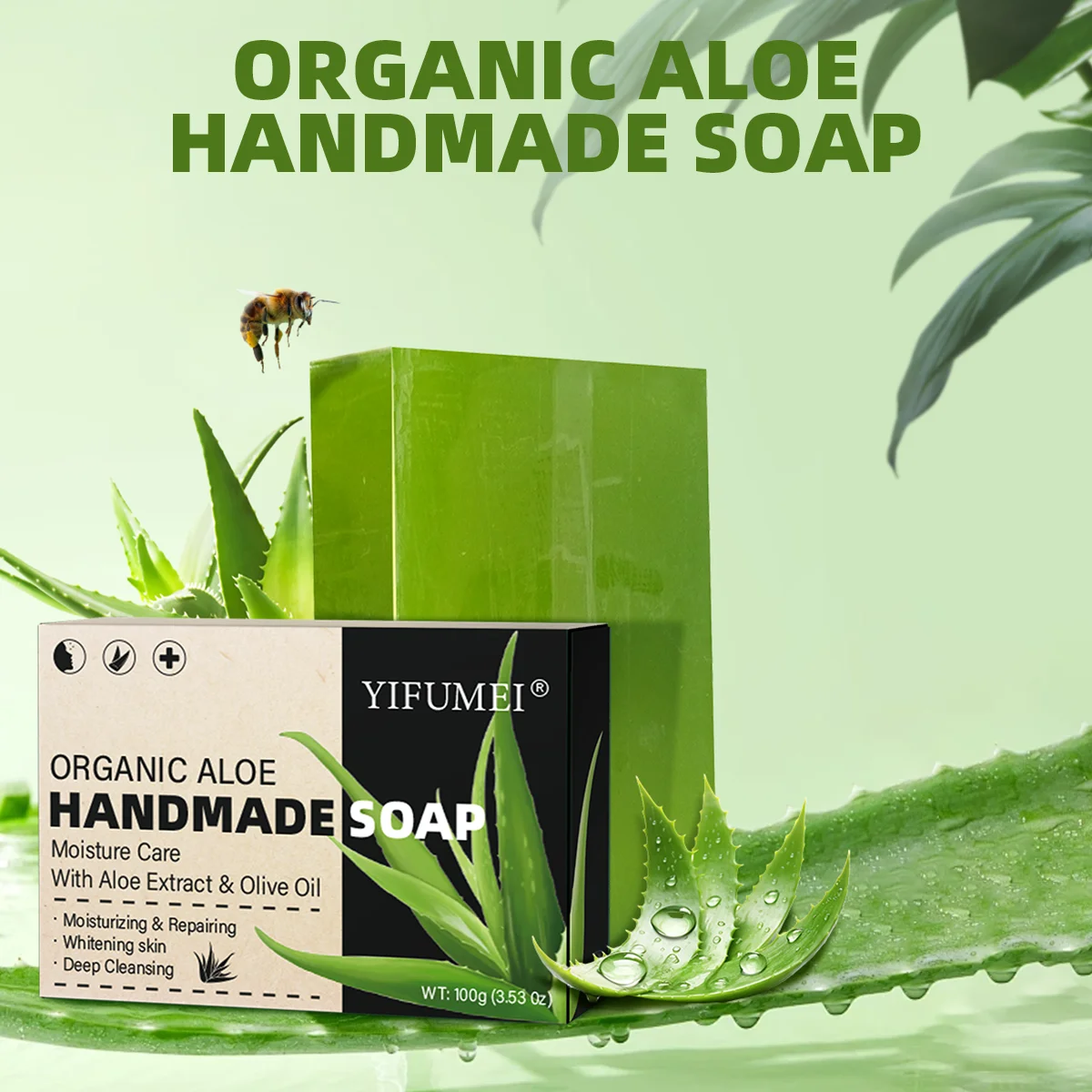 Aloe vera sabão facial espuma de lavagem facial limpador facial hidratante endurecimento hidratante controle de óleo banho corporal sabão artesanal