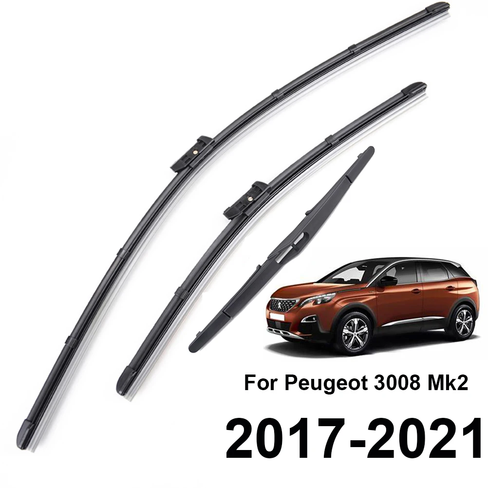 Windscreen Windshield Wiper Blades Set Front Rear Window Kit For Peugeot 3008 MK2 2017 2018 2019 2020 2021 Wipers 28\