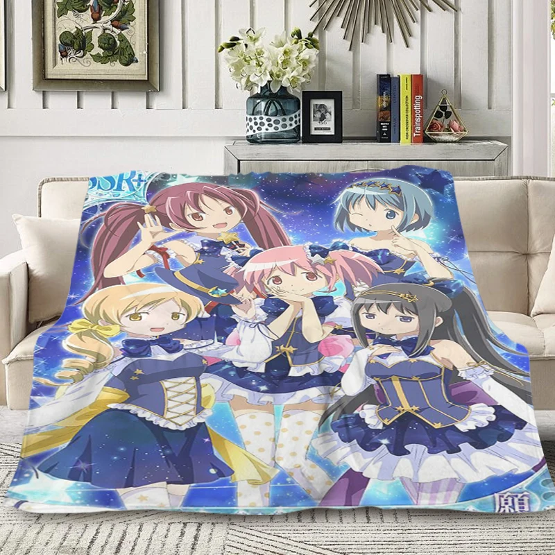 Custom Blanket T-Madoka Magicas Fluffy Soft Blanket for Winter Microfiber Bedding King Size Blankets Warm Knee Bed Fleece Anime