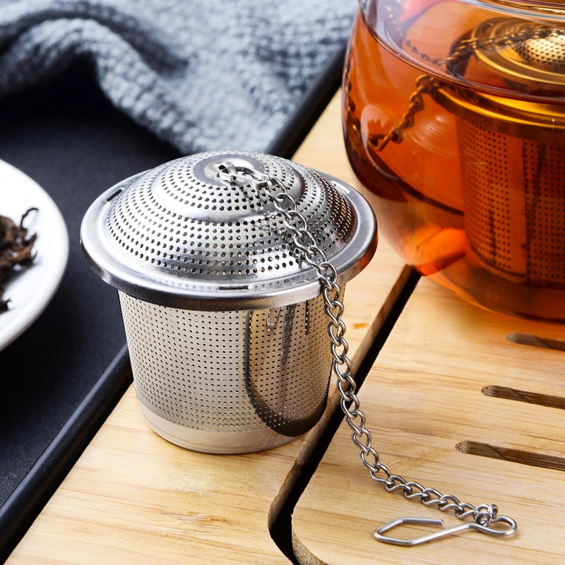 Colador de bolas de té de acero inoxidable 304, filtro Infusor de hierbas de malla, colador de té de especias y hojas de té, hervir sopa para tetera, herramienta de cocina