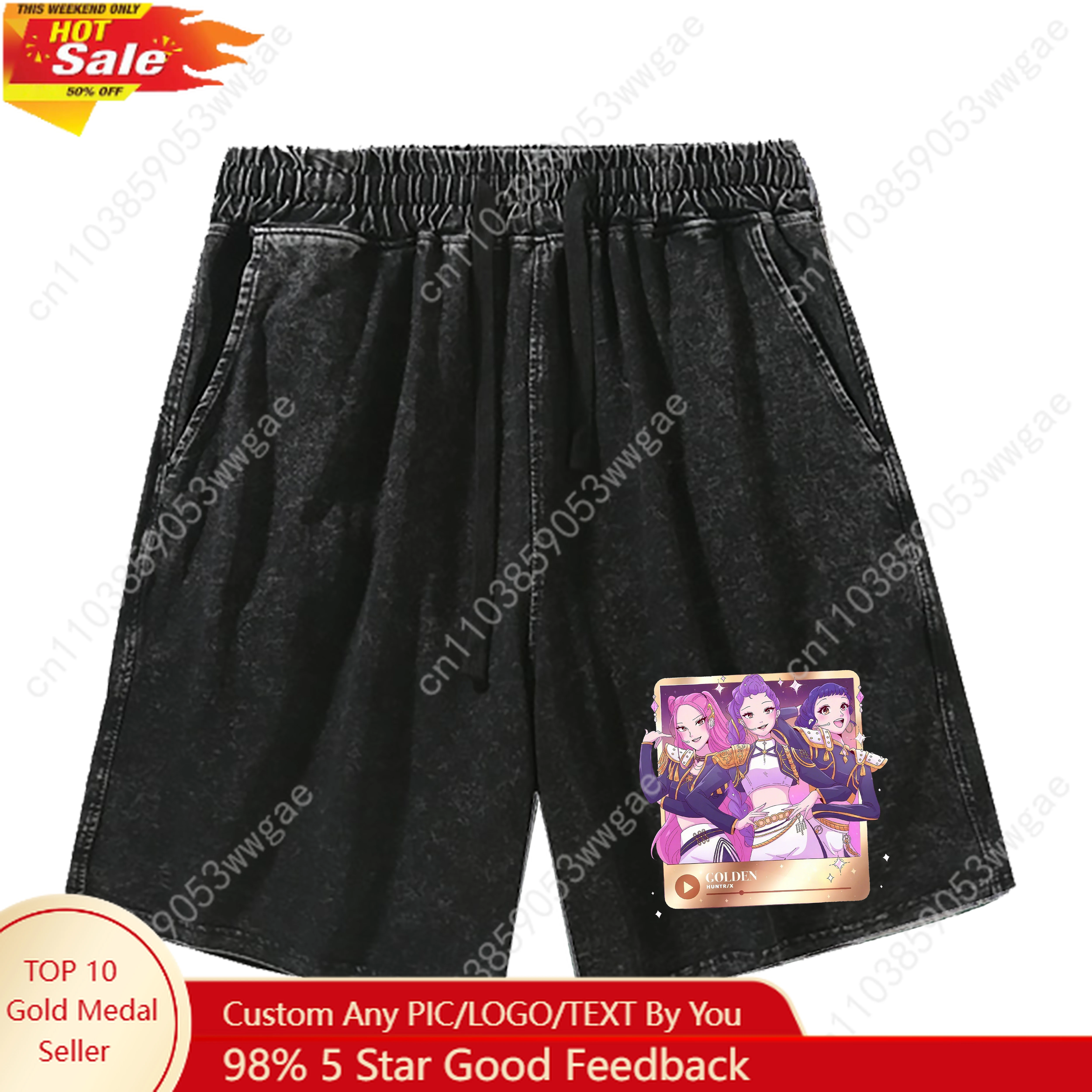 

KPop Demon Hunters Shorts Mens Womans Retro Short Pants Vintage Cotton High Quality Elastic Soft Beach Shorts Customized Pants