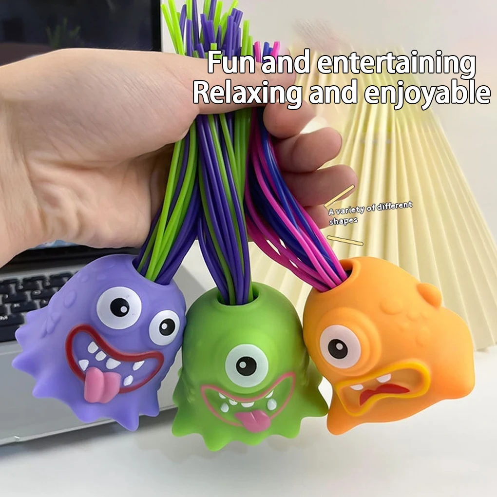 

Забавная игрушка для вытягивания волос, плюшевая игрушка для вытягивания волос, маленький монстр для детей, игрушка-трюк на Хэллоуин