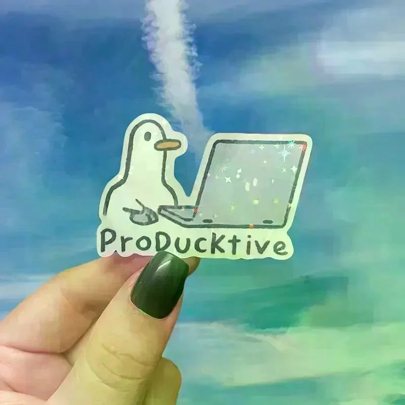 5Pcs Removable Laptop Waterproof Decals Cute Goose Laptop Stickers Notebook Computer DIY Decoration Gift For Adults
