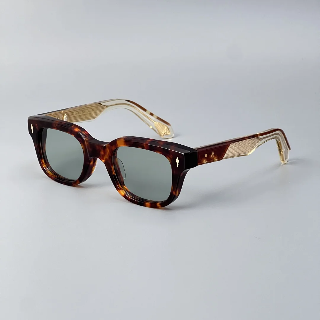 

INS STEWARTI Luxury Square Tortoise Sunglasses for Men 8mm Thick Acetate High Street Classical Retro Fashion UV400 Eyewear