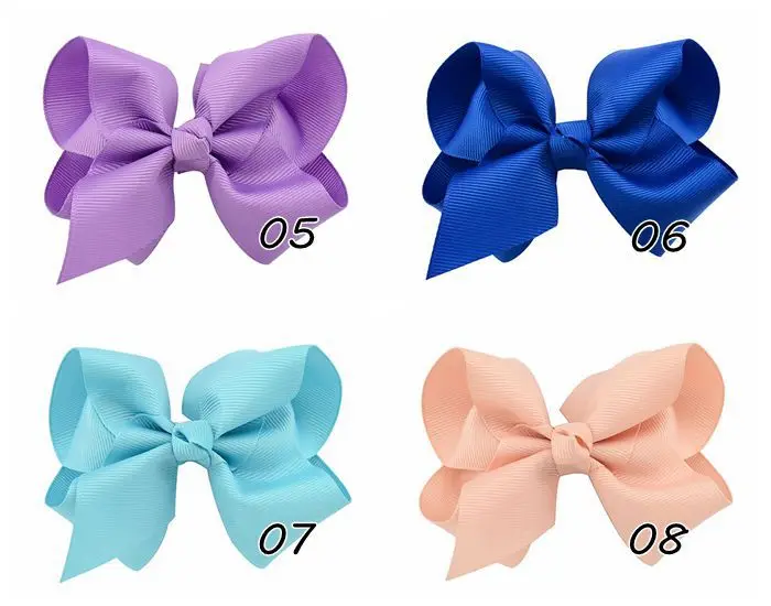 48 Kleur U Pick-Up 100 Stk/partij Schattige 4 "Baby Meisjes Grosgrain Lint Strikken Haarclips Kid Lint Haarstrik Haarspelden Kinderen Haarspeldjes