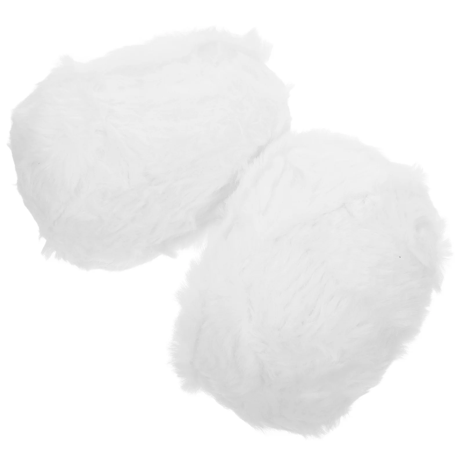 2PCS Imitation Wool Super Fur Yarn Chunky Fluffy Faux Fur Yarn Eyelash Yarn for Crochet Knit (White)