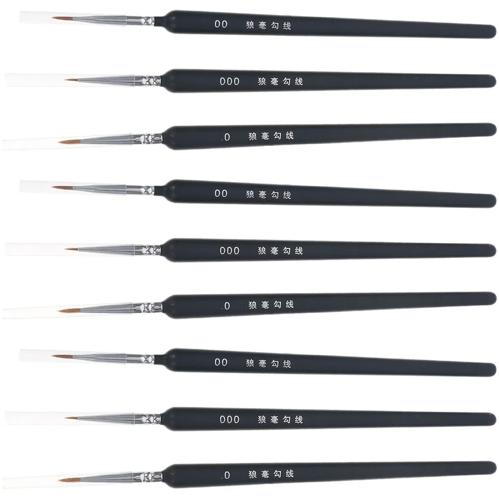 9 pçs pincéis de arte de cabelo de lobo durável ergonômico multi-função ferramentas de pintura para a escola casa pintura em aquarela praticando