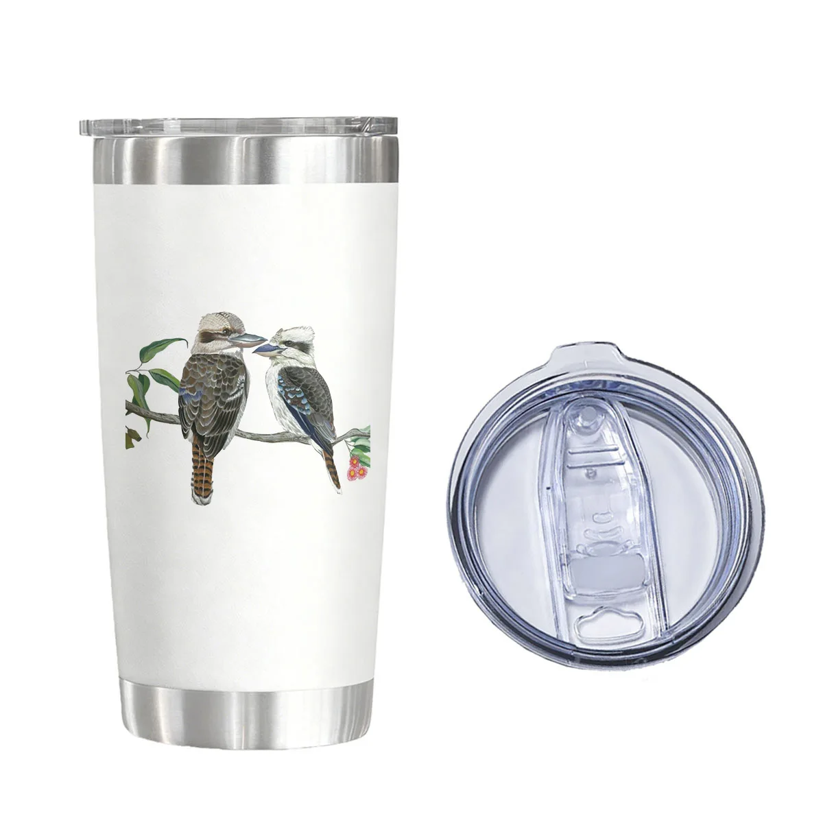 

Kookaburra Couple Bird Art Vacuum Flasks Tumblers 20 oz Water Glasses for Christmas Birthday