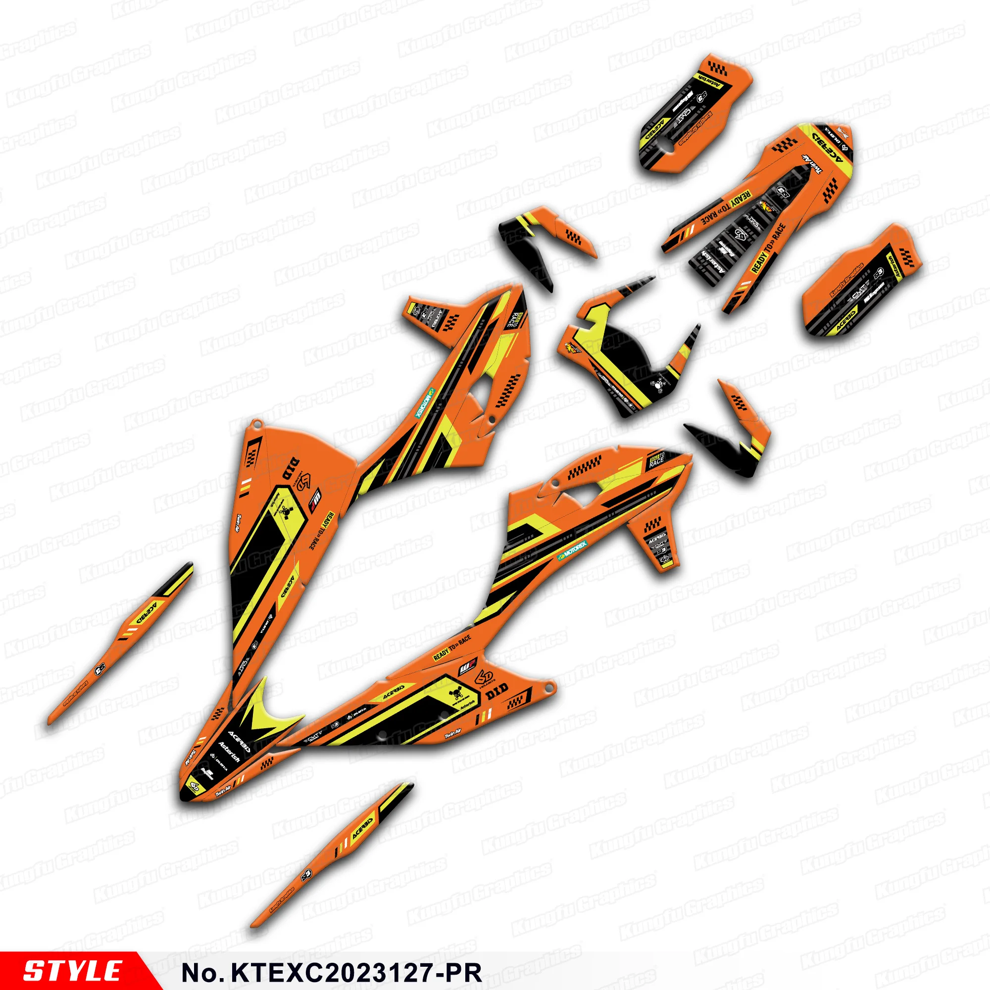 JY RACING MX Graphics Motorcycle Stickers for KTM EXC EXC-F XC-W XCF-W 150 250 300 350 450 500 2020-2023 Decals, KTEXC2023127-PR