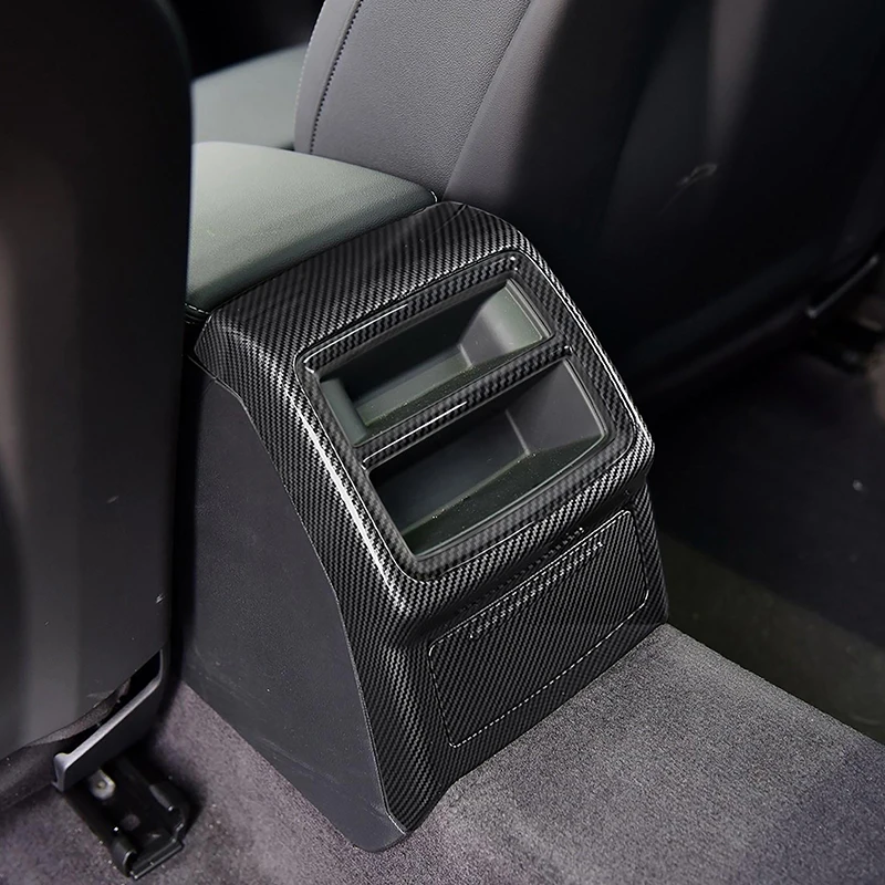 

Цвет углеродного волокна, автомобильные аксессуары, задняя вентиляционная рамка для кондиционера, декоративная накладка для Audi A4 B9 2017-2021, внутренняя наклейка