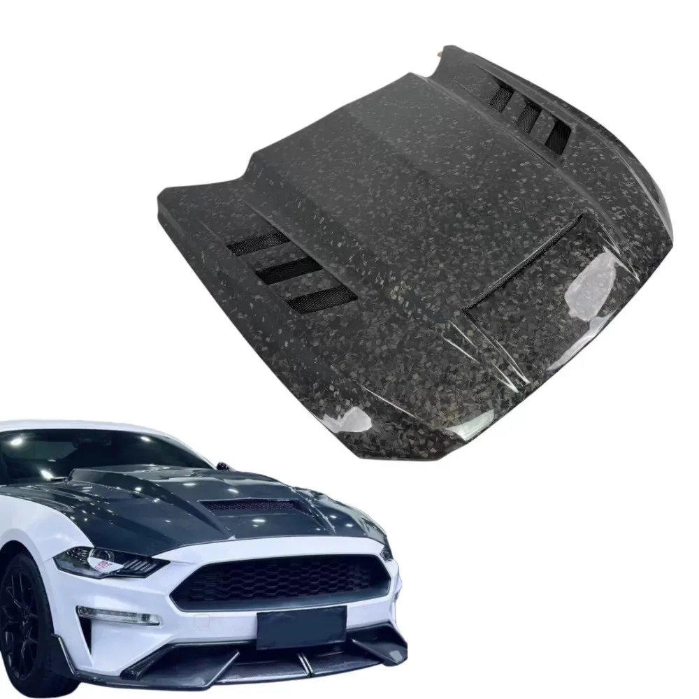Carbon Fiber Forged Hood for Ford Mustang 2015-24 Modification High Performance Customized Automobile Part lighter
