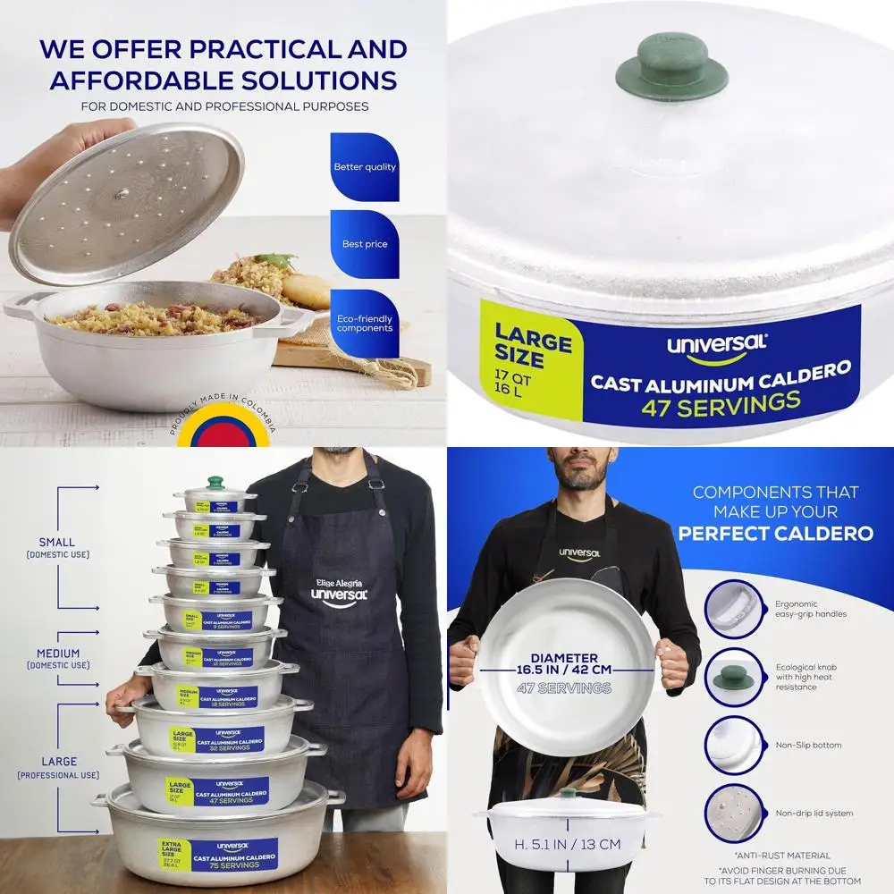 

Large 47 Cups 17 QT/16 L Stainless Aluminum Dutch Oven Pot with Even Heat Distribution for Fast Cooking, Ideal for Rice and Fren