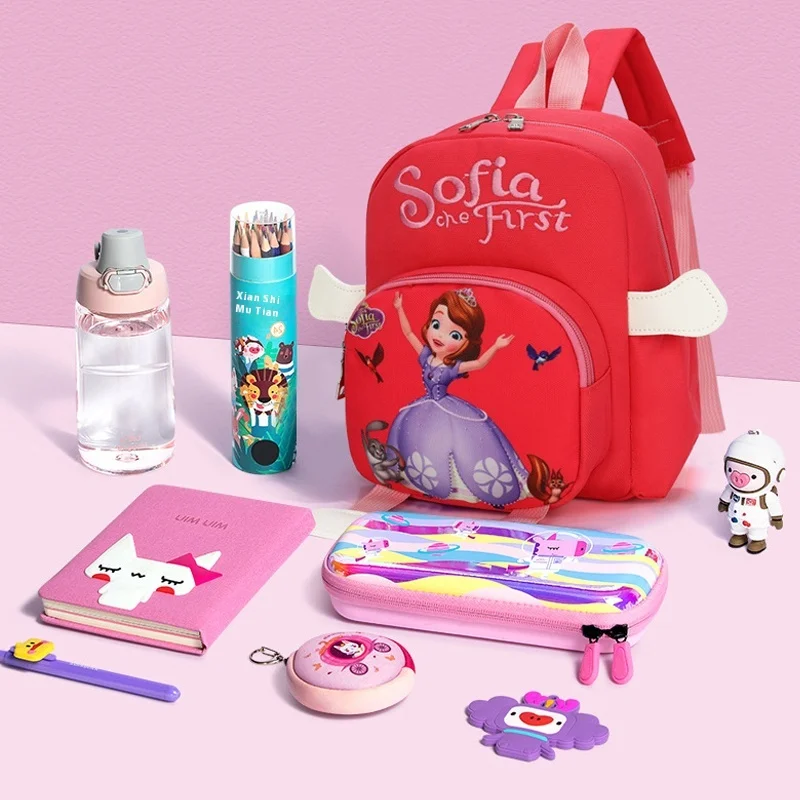 Disney-Mochila infantil respirável, bonito desenho animado, menina de gelo e neve, grande capacidade, conveniente, campus, novo, 2024