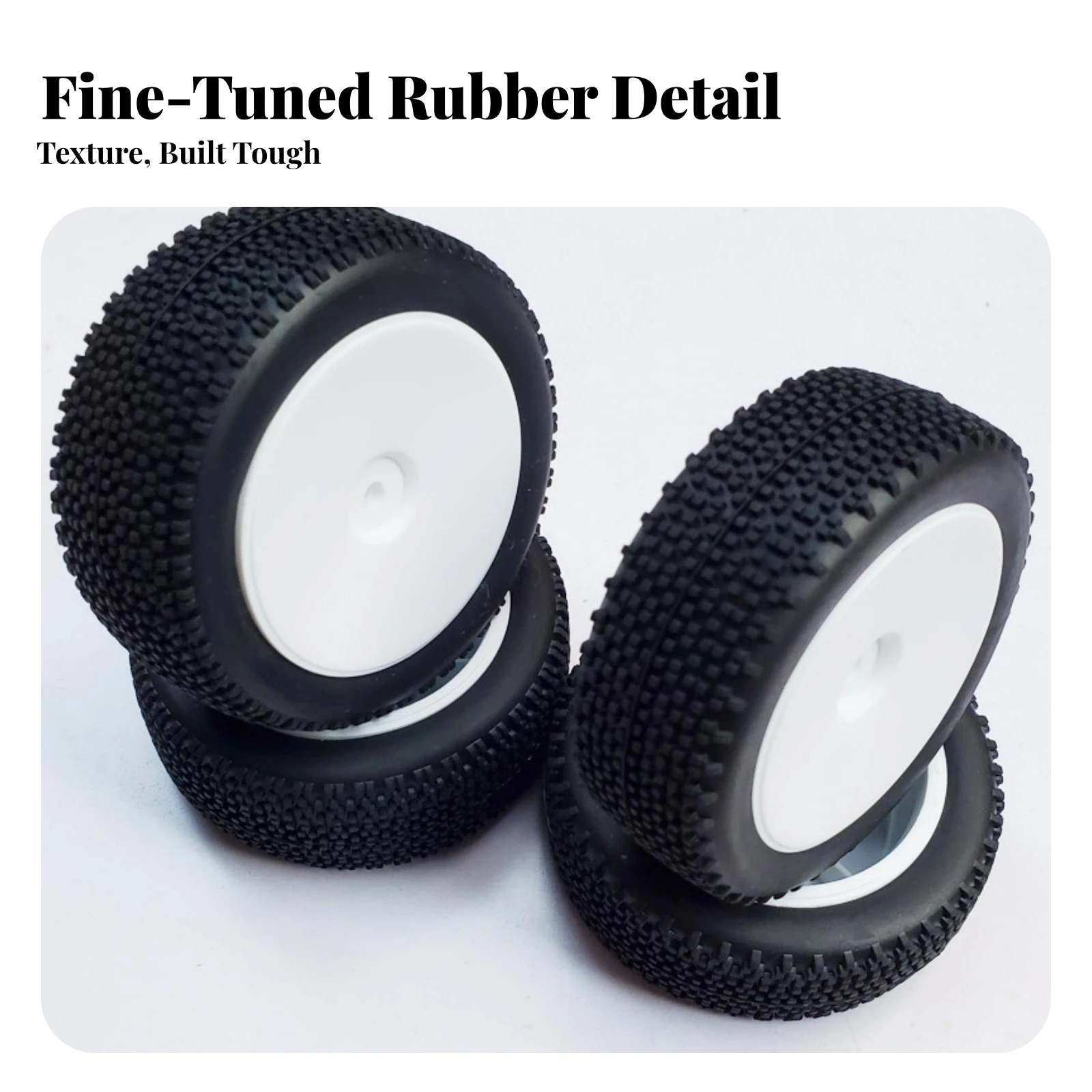 4 Pieces 12mm Hex Wheel and Tire Set Easy to Install RC Tires with Plastic Inserts RC off-Road Tires Non-Slip Parts Anti-Skid