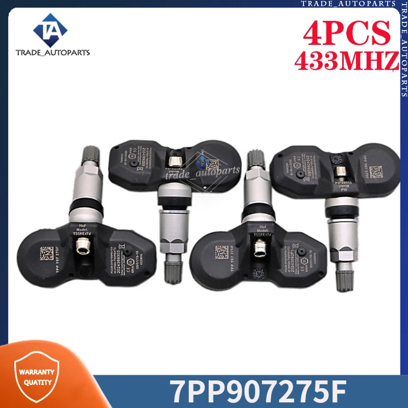 

For Audi A4 A6 A8 Q7 Porsche Boxster Cayenne Volkswagen Phaeton Touareg Tire Pressure Monitor Sensor 4Pcs TPMS 433MHZ 7PP907275F