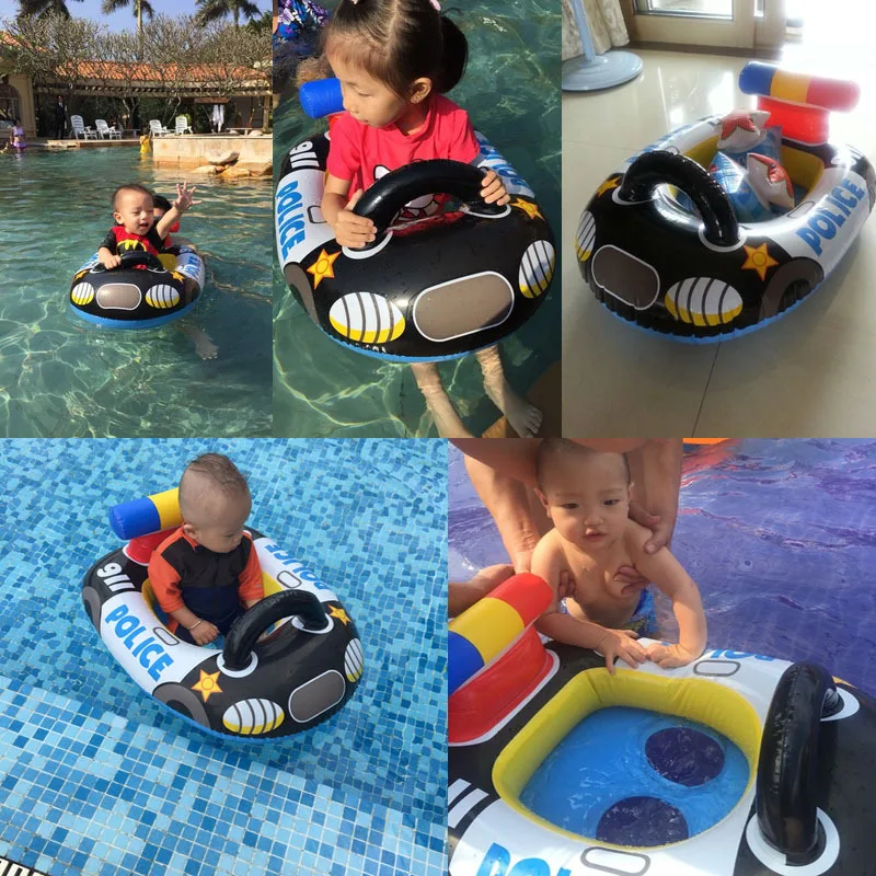 Kid Inflatable Swimming Ring Summer Swimming Pool Baby Float Car Shaped Circle Swimming Water Fun Seat Boat Pool Toy For Toddler