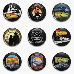 Back To The Future Brooch Alloy Pin Cartoon Funny Badges Movie Pins Jewelry Accessories Childrens Gift for Backpacks Brooches