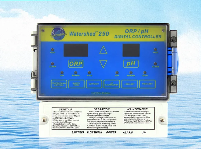 Automatic Swimming Pool Water Quality Monitor Measurement PH / ORP Sensor Analyzer Control System