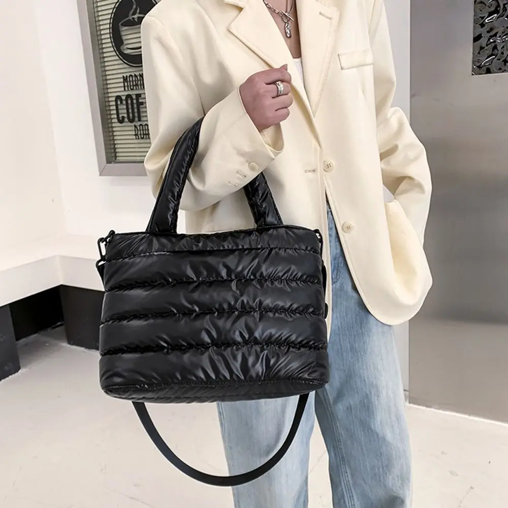 for Women Lightweight for Office Crossbody Handbag Puffer Tote Bag Shoulder Bag Down Cotton Padded Quilted Puffy Handbag view 3