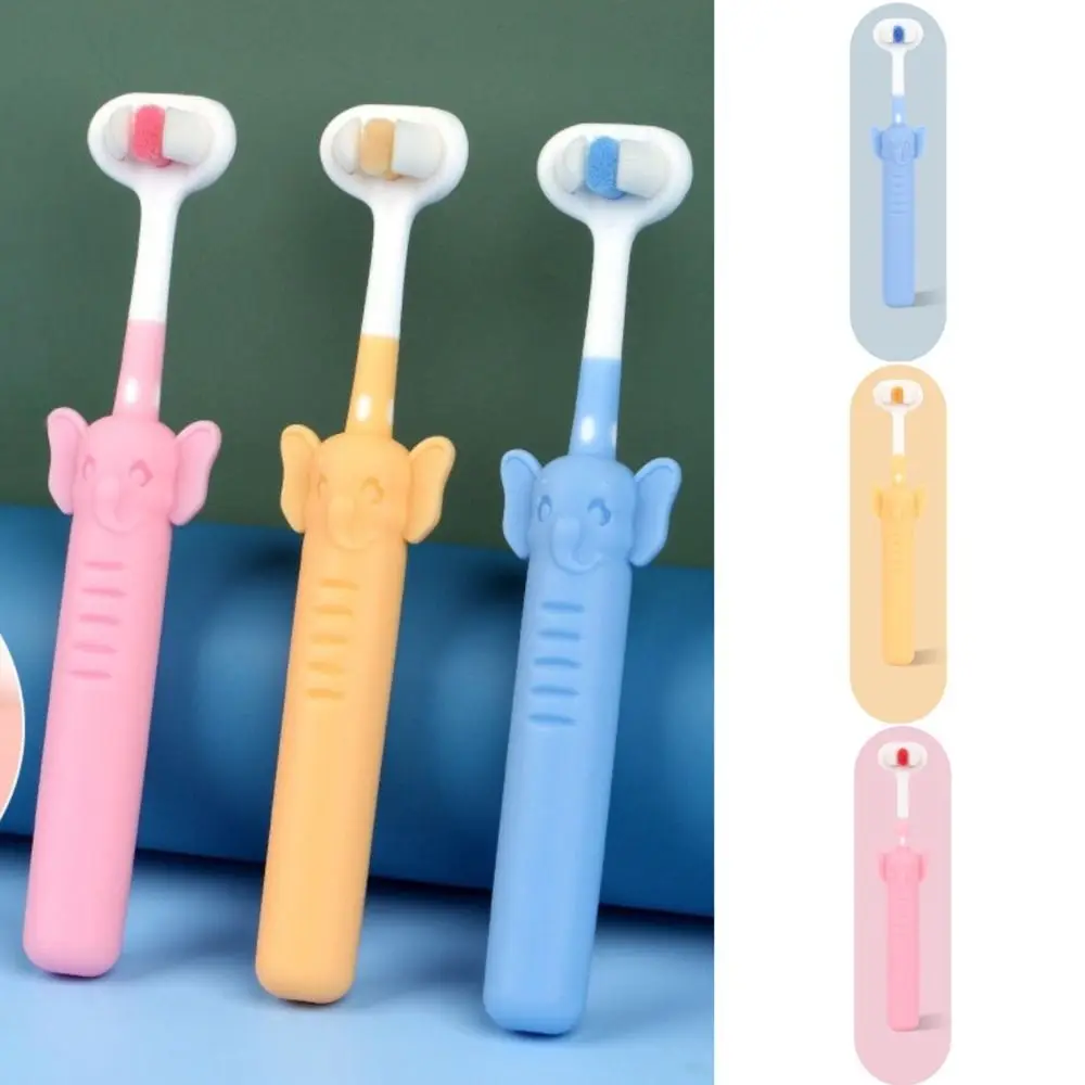 Cartoon Manual Teeth Brush Soft Bristles Candy Color Children Toothbrush Ultra Fine Oral Cleaning Triple Sided Toothbrush Kids