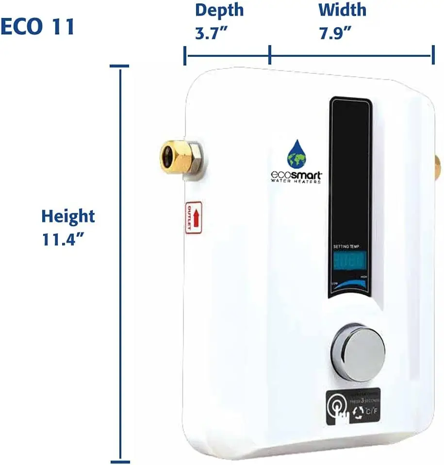 EcoSmart 전기 탱크리스 온수기, 특허받은 자체 변조 기술, ECO 11, 13KW, 240 볼트