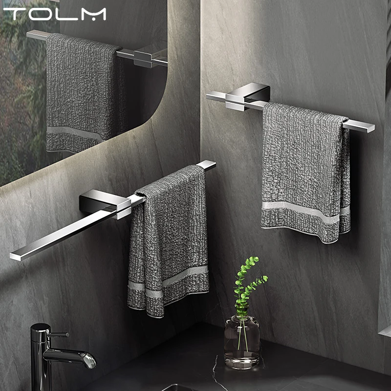 

TOLM Черная подвесная неперфорированная вешалка для полотенец для унитаза, простая и креативная, выдвижная вешалка для полотенец, вешалка для полотенец из нержавеющей стали