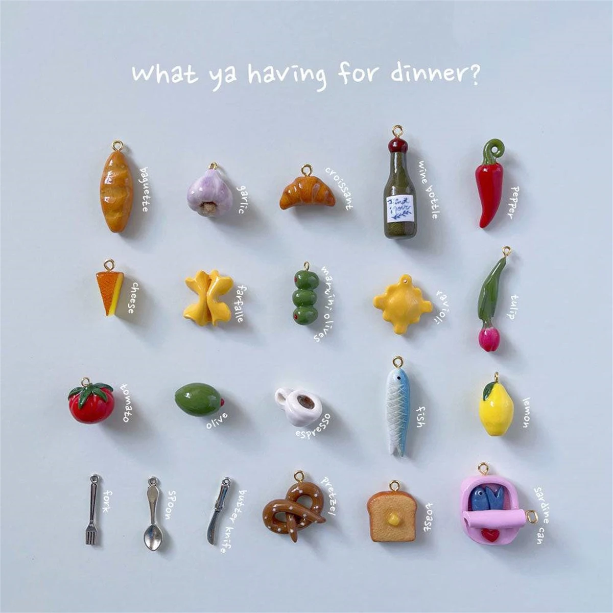 قلادة سلسلة الطعام DIY أدوات مائدة الطعام المصنوعة من الفولاذ المقاوم للصدأ المطلي بالذهب للحفاظ على الألوان