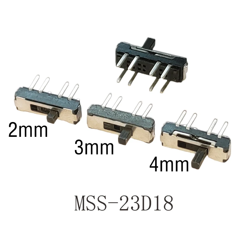 10PCS MSS-23D18 8Pin DIP Mini Slide Switch 3Position Micro Toggle Switch 2P3T 13x3.5X3.5mm H=2/3/4mm Horizontal Slide Switch