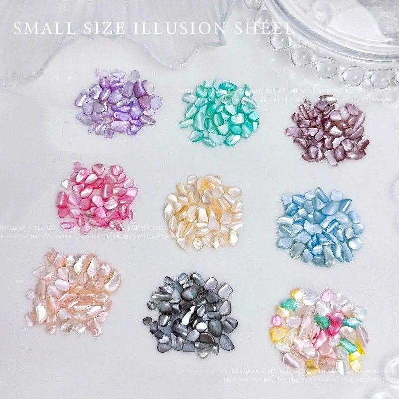 1Pcs Natural Shell Nail Charms Dried Rose Abalone Fragments Irregular Color Shell Flakes Manicure DIY Nail Art Decor Accessories