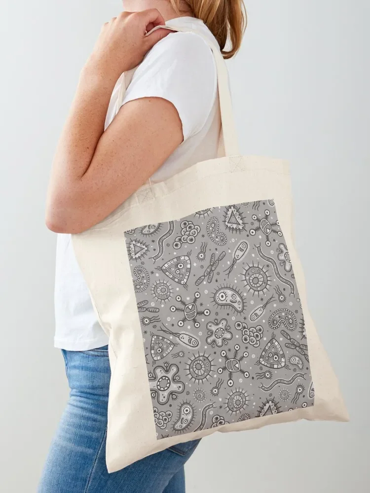 Cartoon Microbes - Grey / Gray Tote Bag shopper bag women female bag