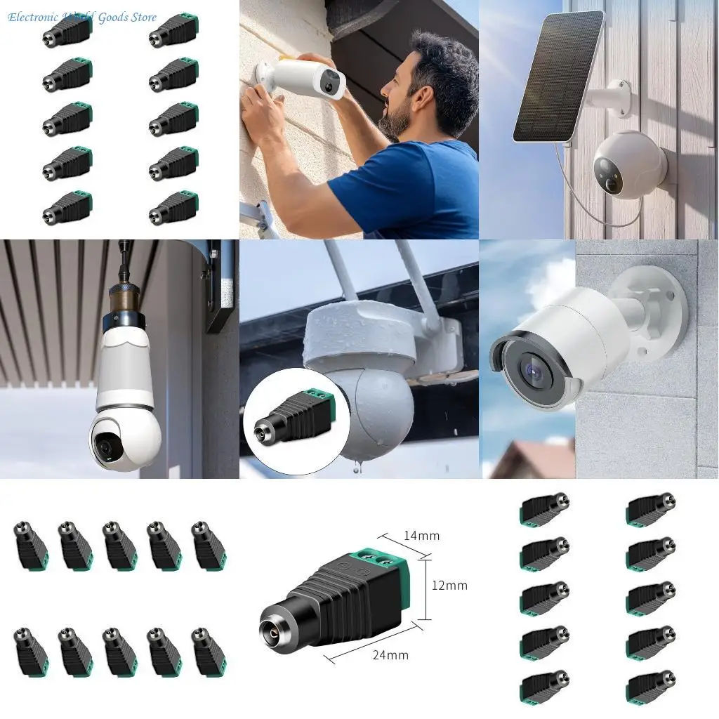 A3PD 10PIECES DC12-24V 5.5X2.1MM موصل الطاقة المثالي لشرائط LED ومعدات AUDIOS DC5521