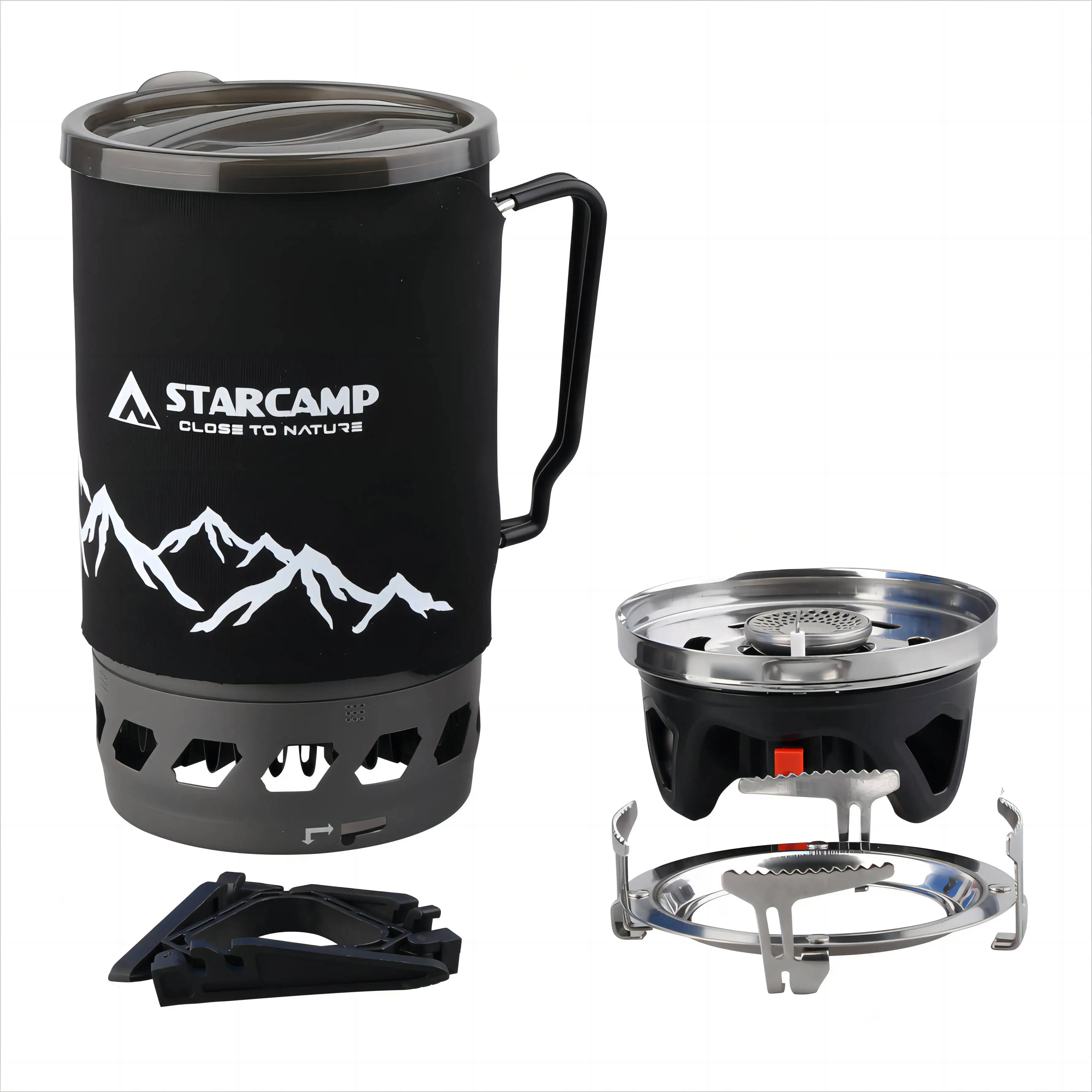STARCAMP 1400ml Outdoor Fastboil Jet Cooker Gas Stove for Hiking & Camping Portable Cooking System