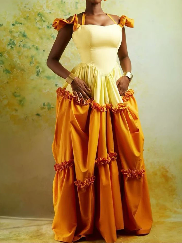 

Платье Feifei с рукавами и воротником в стиле ретро, лето 2021, новое женское праздничное платье Pengpeng с высокой талией и деревянными ушками