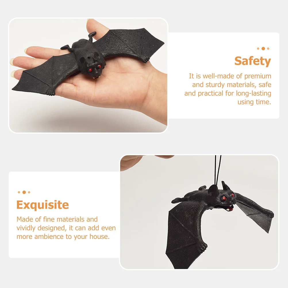 

6pcs Bat Halloween Decorations Hanging Pendants Spooky Outdoor Garden Porch Fence Decor Simulation Flying Bats Party Scene