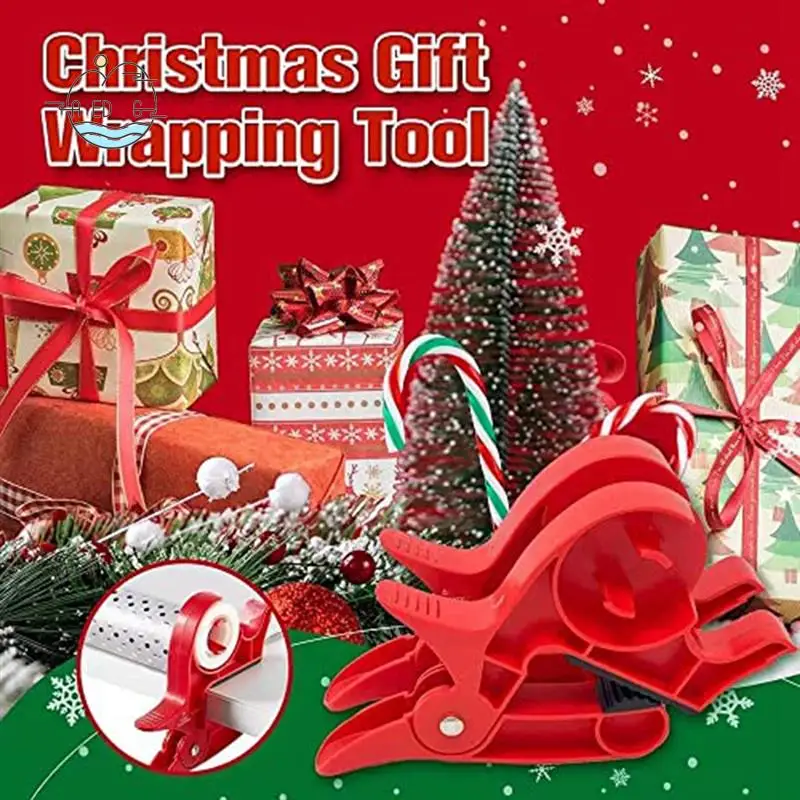 

AED6-Tape Holder Christmas Wrapping Paper Table Clamp Christmas Wrapping Tape Dispenser