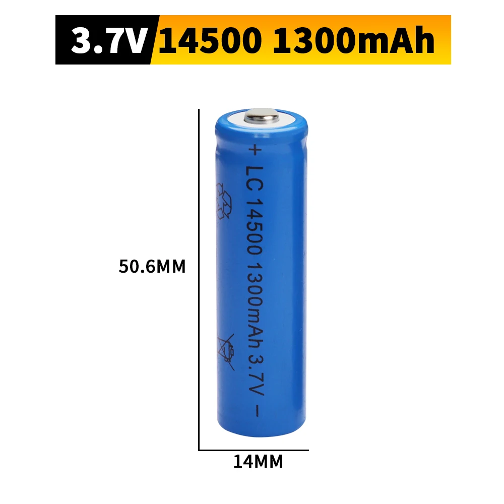 Mise à niveau de la batterie Li-ion Rechargeable au Lithium-Ion AA 3.7V 300mah 14500 pour phares de lampe de poche LED