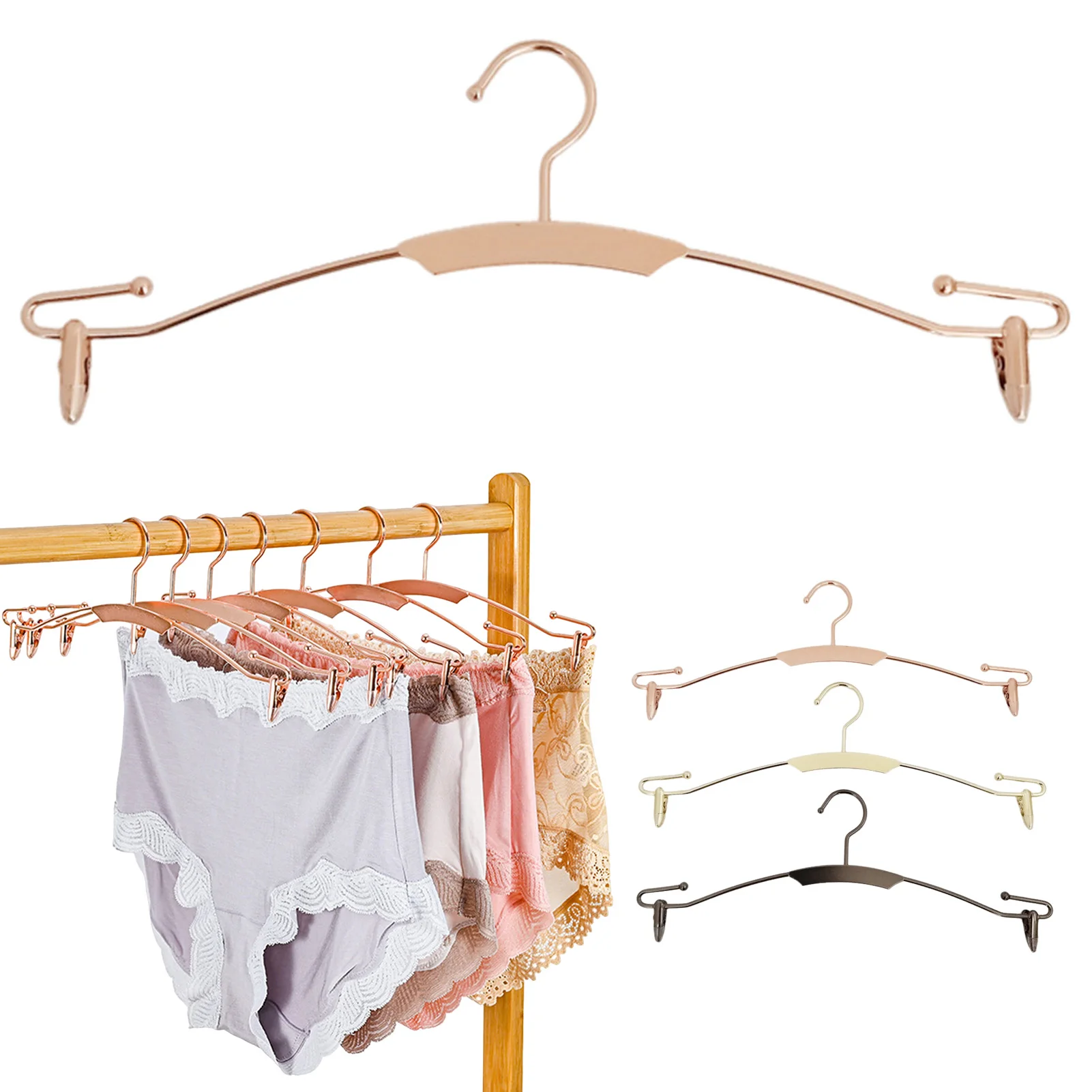 10pcs Metal Clothes Hangers Pants Racks Multi-purpose Skirt Racks For Clothes Drying Wardrobe Clip Anti-slip Clothes Hanger