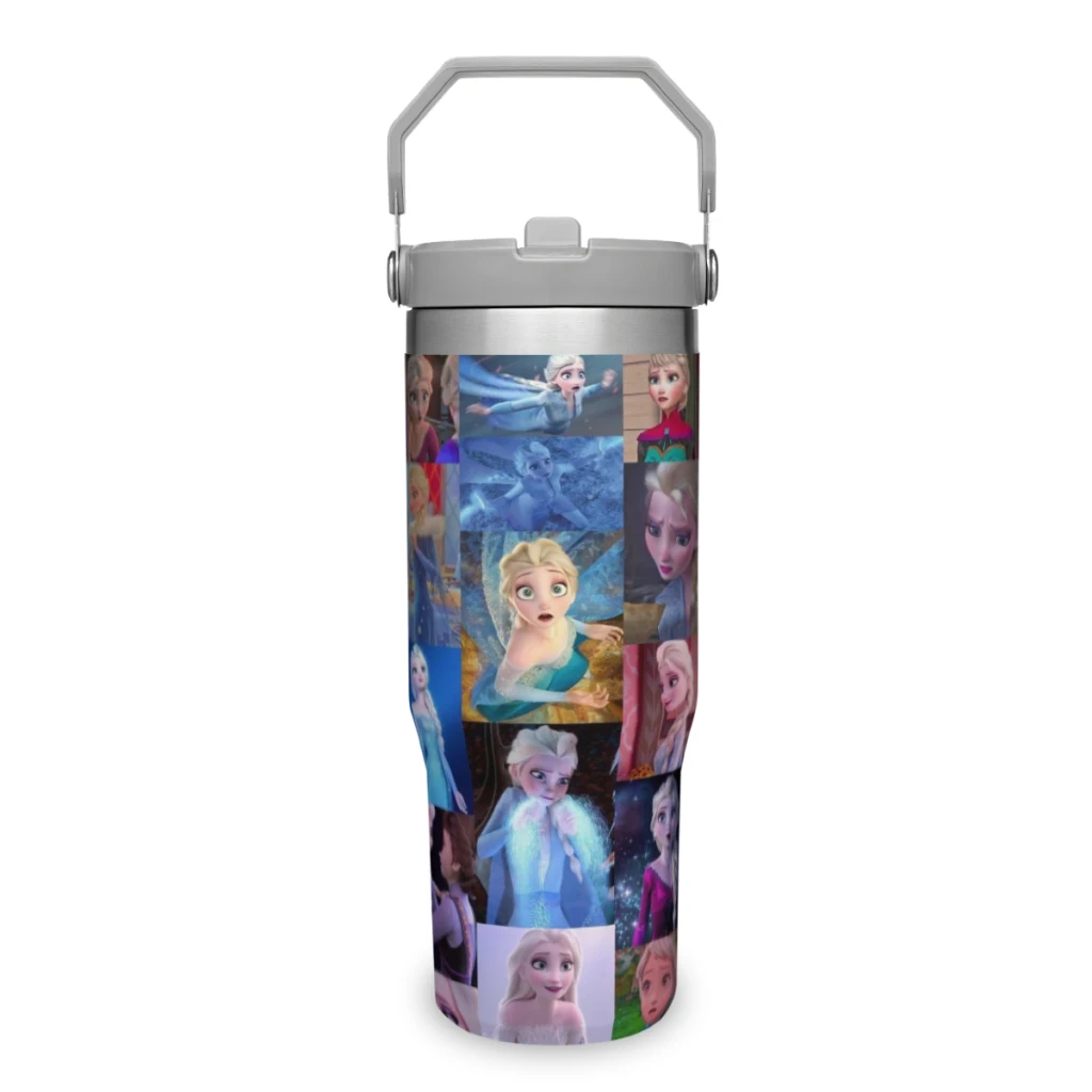 Portable Car Cup Disney Frozen Elsa Stainless Steel 304 Tumbler Water Bottle 30oz/900ml