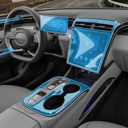 현대 투싼 2021 2022 NX4 용 TPU 자동차 센터 콘솔 보호 스크래치 방지 필름, 내부 속도계 GPS 스티커 액세서리