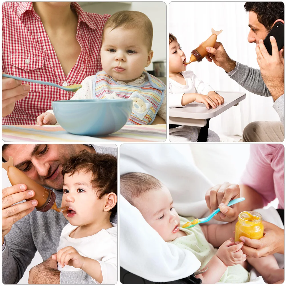 

1Pcs Baby Feeder Silicone Rice Paste Bottle Infant Newborn Squeeze Feeding Spoon Bottle Rice Paste Feeder Baby Tableware