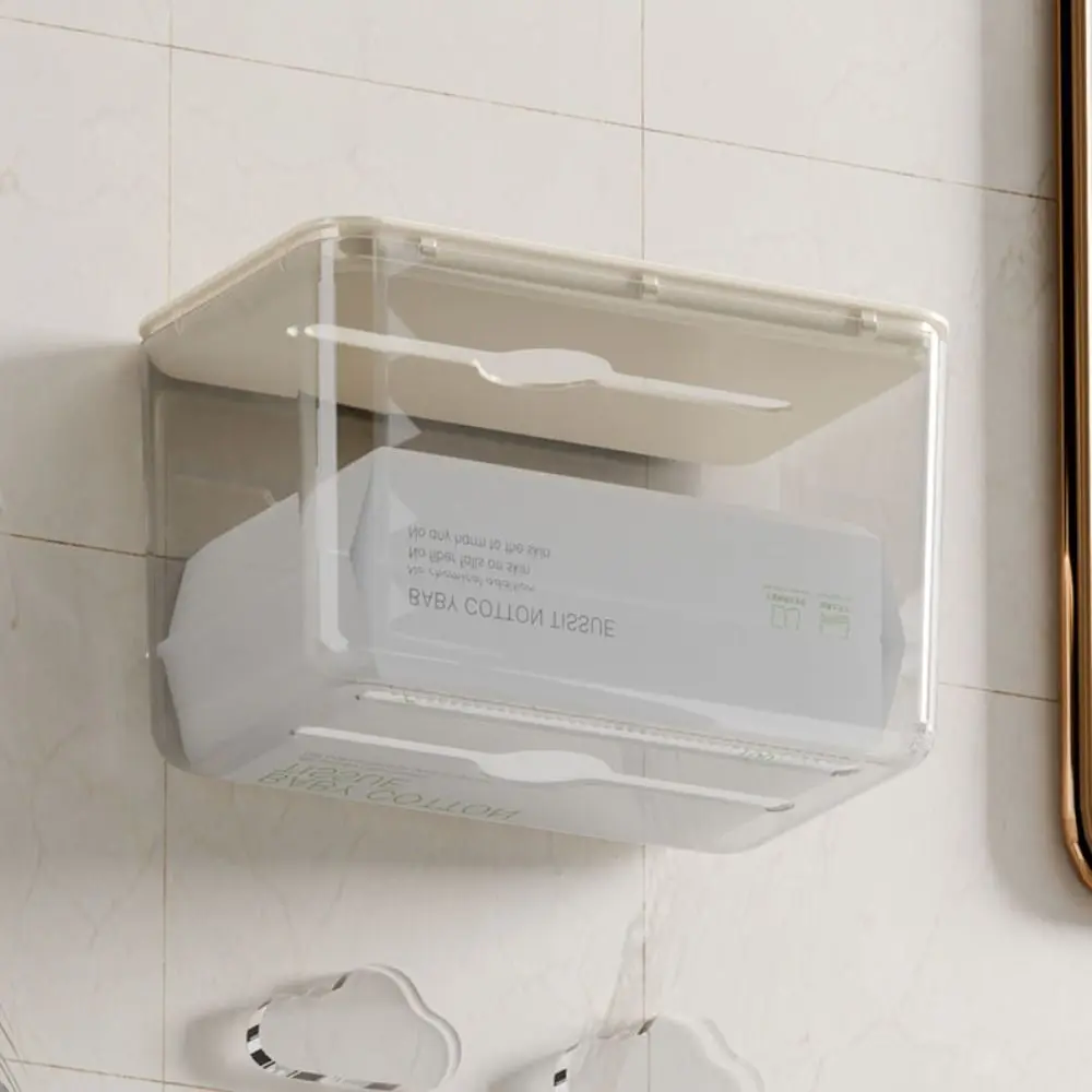 

High-Quality Wall Mounted Tissue Box Transparent Storage Box Tissue Dispenser Stable Waterproof Napkin Holder Bedroom
