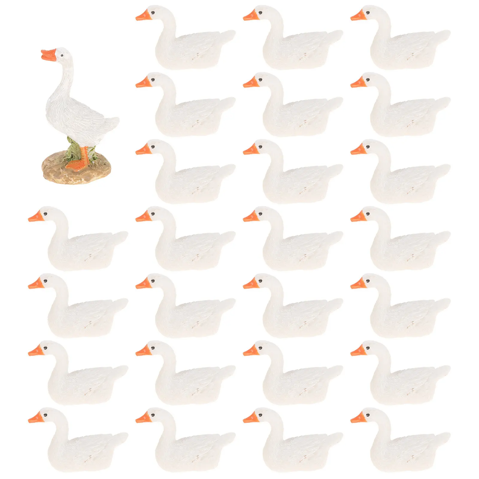 26pcs Mini Duck Garden Ornaments Resin Micro Landscape Decor for Bonsai, Home & Outdoor Use