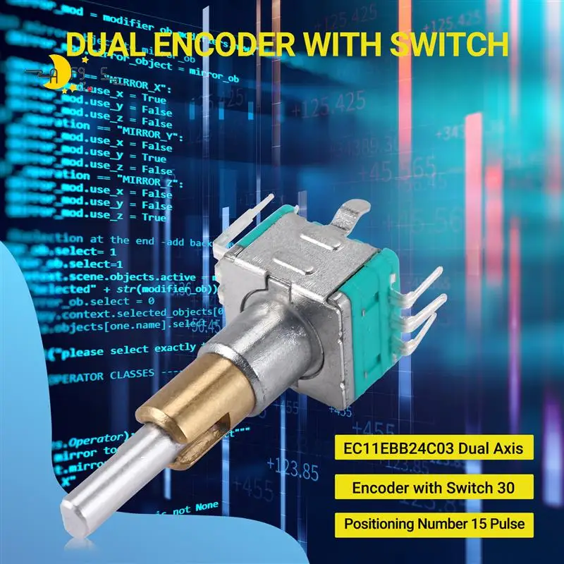 

AF95-EC11EBB24C03 Двухосевой энкодер с переключателем 30, номер позиционирования 15, ручка точки импульса, 25 мм