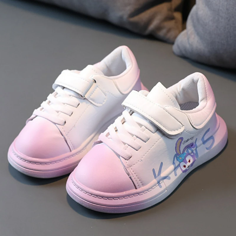 Disney-zapatos de dibujos animados StellaLou para niña, zapatillas blancas de primavera para niño y bebé, zapatos informales de suela suave, talla 21-30