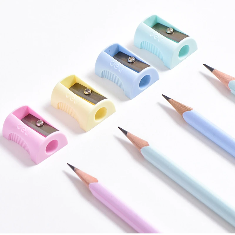 48pcs Macaaroon Color Mini Sharpener Pencil Stationary School Useful Accessories Child Pencil Sharpener Wholesale Cute Things