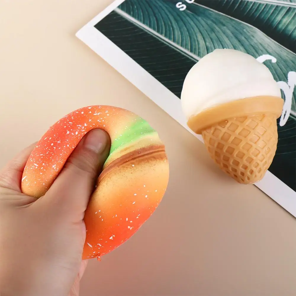 Jouet à presser Hamburger glacé mignon, jouet sensoriel TPR, Simulation de nourriture, Fidget 3D, jouet de décompression pour enfants