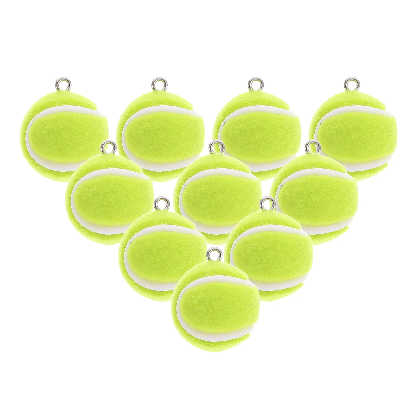 10 Pcs Mini Tennis Pendant DIY Keychain Pendants Accessories Jewelry Making Charms Flocking Earring