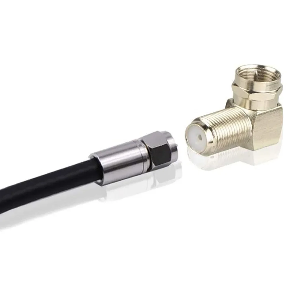 Conjunto de conectores de cabo coaxial RG6 de 8 PCS - Adaptadores tipo F e conectores de ângulo reto